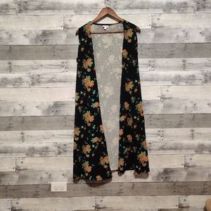 EUC sz S Lularoe Joy Vest Sleeveless Floral